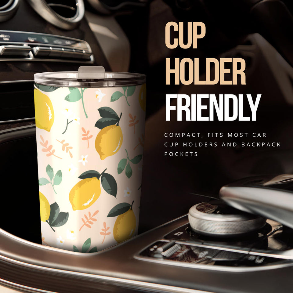 Lemon Flower Leave Pattern Tumbler