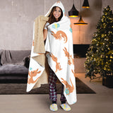 Cute Kangaroo Pattern Hooded Blanket