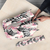 Zebra Pink Flower Background Umbrella