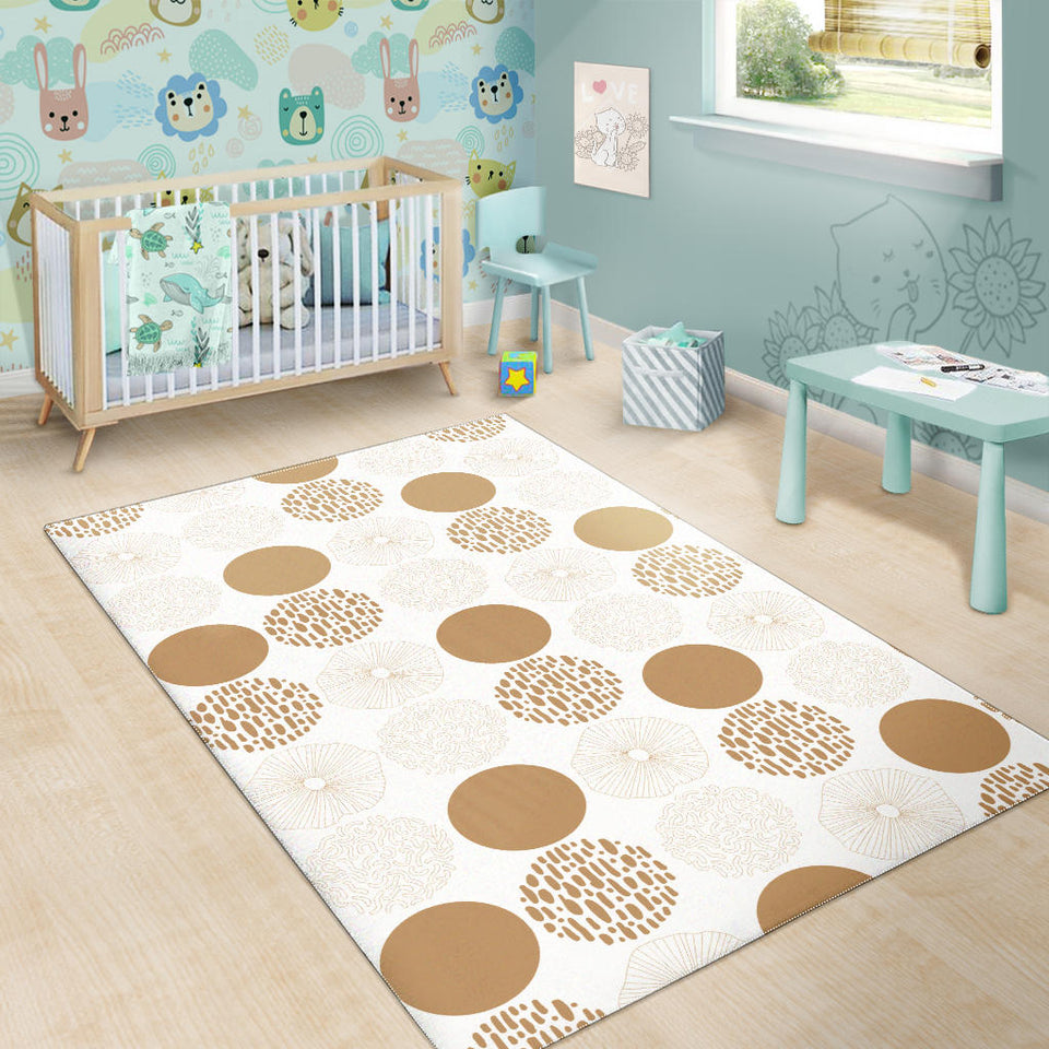 Gold Texture Mushroom Pattern Area Rug