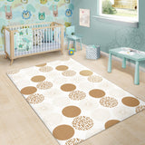 Gold Texture Mushroom Pattern Area Rug