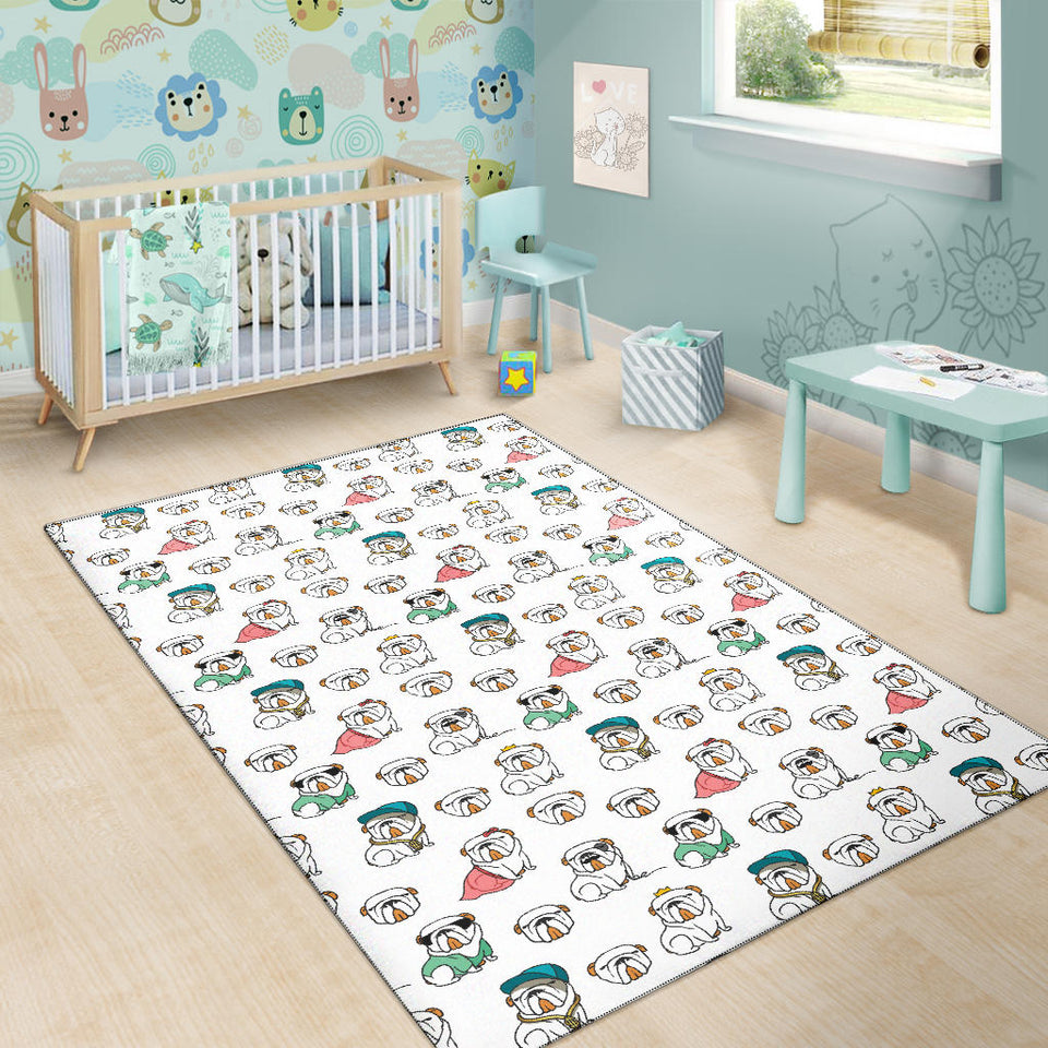 English Bulldog Pattern Print Design 03 Area Rug