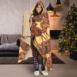 Camel Polynesian Tribal Design Pattern Hooded Blanket