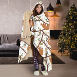 Sloths Hanging On The Tree Pattern Hooded Blanket