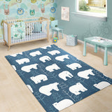 Polar Bear Mother Her Child Pattern Area Rug
