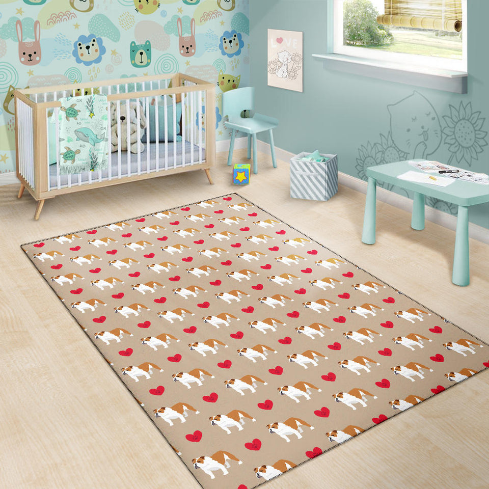 English Bulldog Pattern Print Design 05 Area Rug