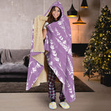 Lavender Flowers Purple Pattern Hooded Blanket