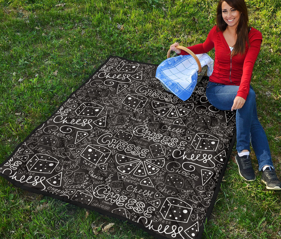 Handwritten Cheese Pattern Premium Quilt