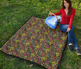 Music Notes Pattern Print Design 05 Premium Quilt