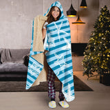 Starfish Blue Blackground Hooded Blanket