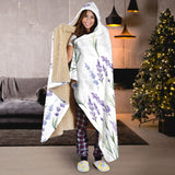 Hand Painting Watercolor Lavender Hooded Blanket