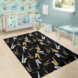 Saxophone Design Pattern Area Rug