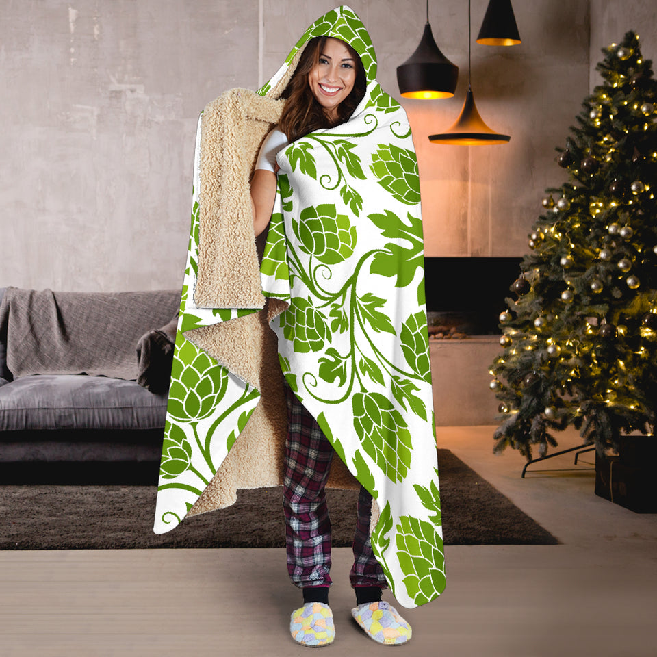 Hop Design Pattern Hooded Blanket