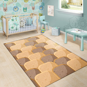 Bread Toast Pattern Print Design 04 Area Rug