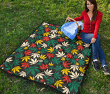 Canabis Marijuana Weed Pattern Print Design 02 Premium Quilt
