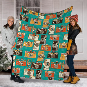 Camera Pattern Print Design 03 Premium Blanket