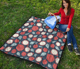 Dragon Fruits Dark Blue Background Premium Quilt