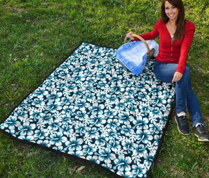 Hibiscus Pattern Print Design 04 Premium Quilt