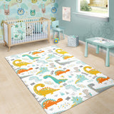 Cute Funny Kids Dinosaurs Pattern Area Rug