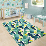 Toucan Tropical Leaves Design Pattern  Area Rug