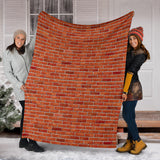 Brick Printed Pattern Print Design 03 Premium Blanket