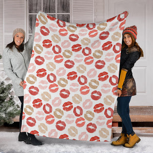Lips Pattern Print Design 04 Premium Blanket