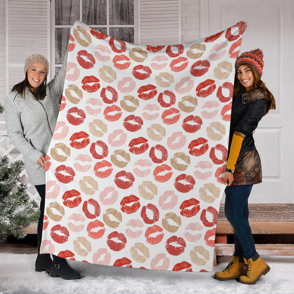 Lips Pattern Print Design 04 Premium Blanket