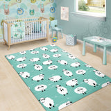 Cute Sheep Green Background Area Rug