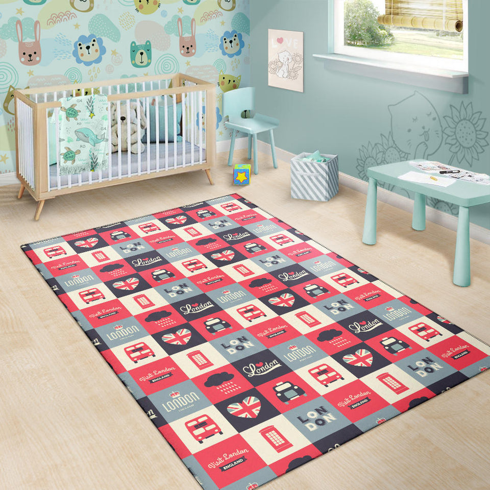 British Pattern Print Design 05 Area Rug
