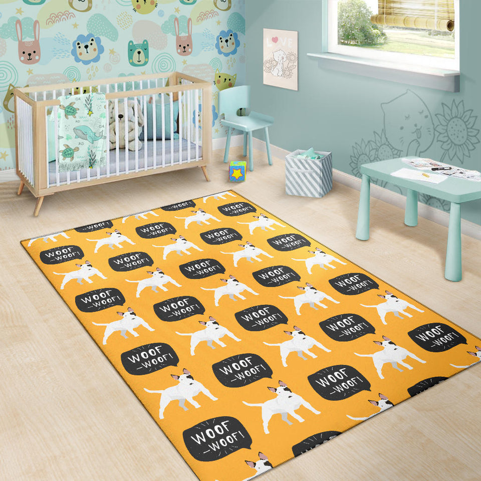 Bull Terrier Pattern Print Design 03 Area Rug