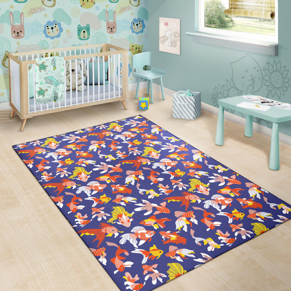 Goldfish Pattern Print Design 04 Area Rug