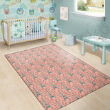 Eiffel Tower Flower Background Pattern Print Design 03 Area Rug