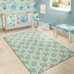 Hippopotamus Pattern Print Design 02 Area Rug