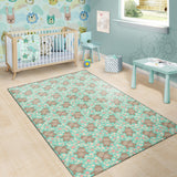 Hippopotamus Pattern Print Design 02 Area Rug