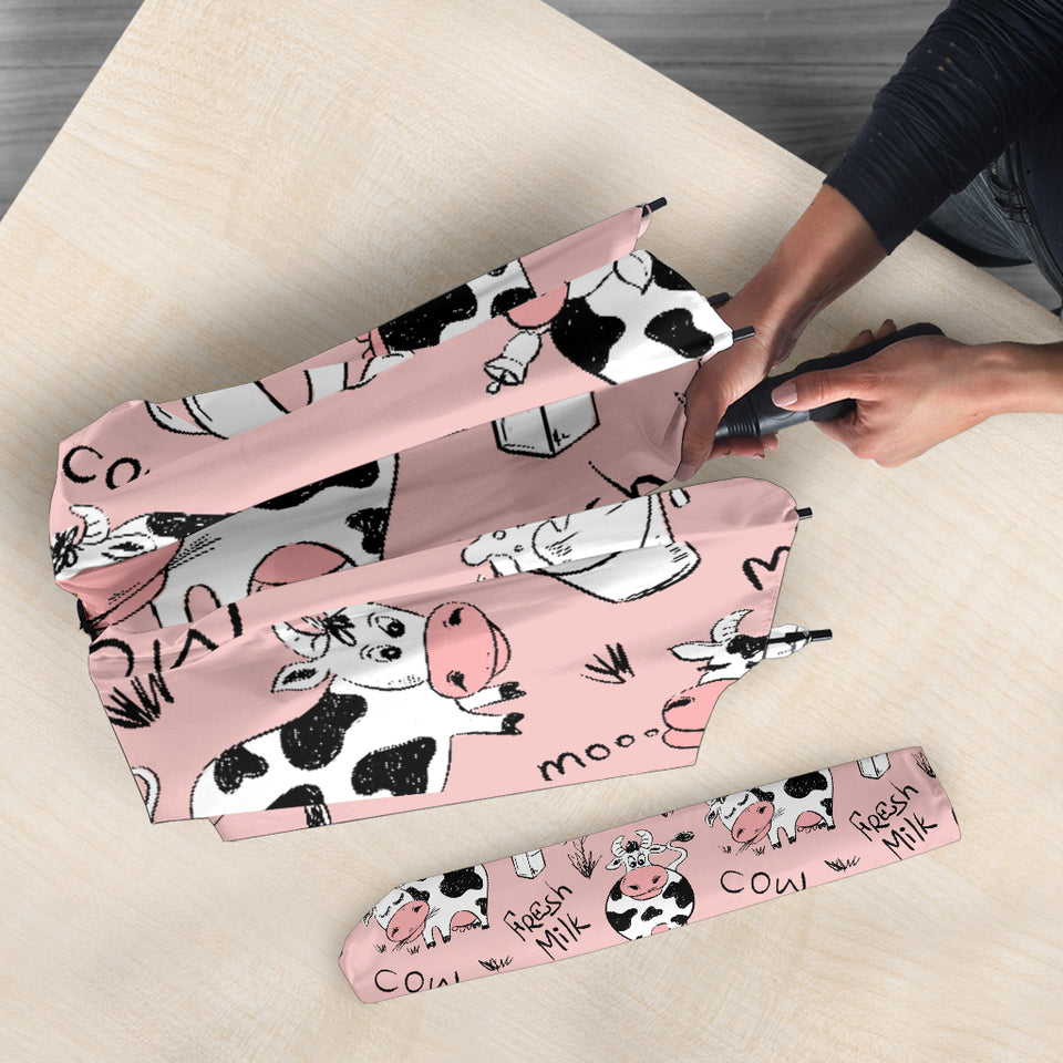 Cows Milk Product Pink Background Umbrella