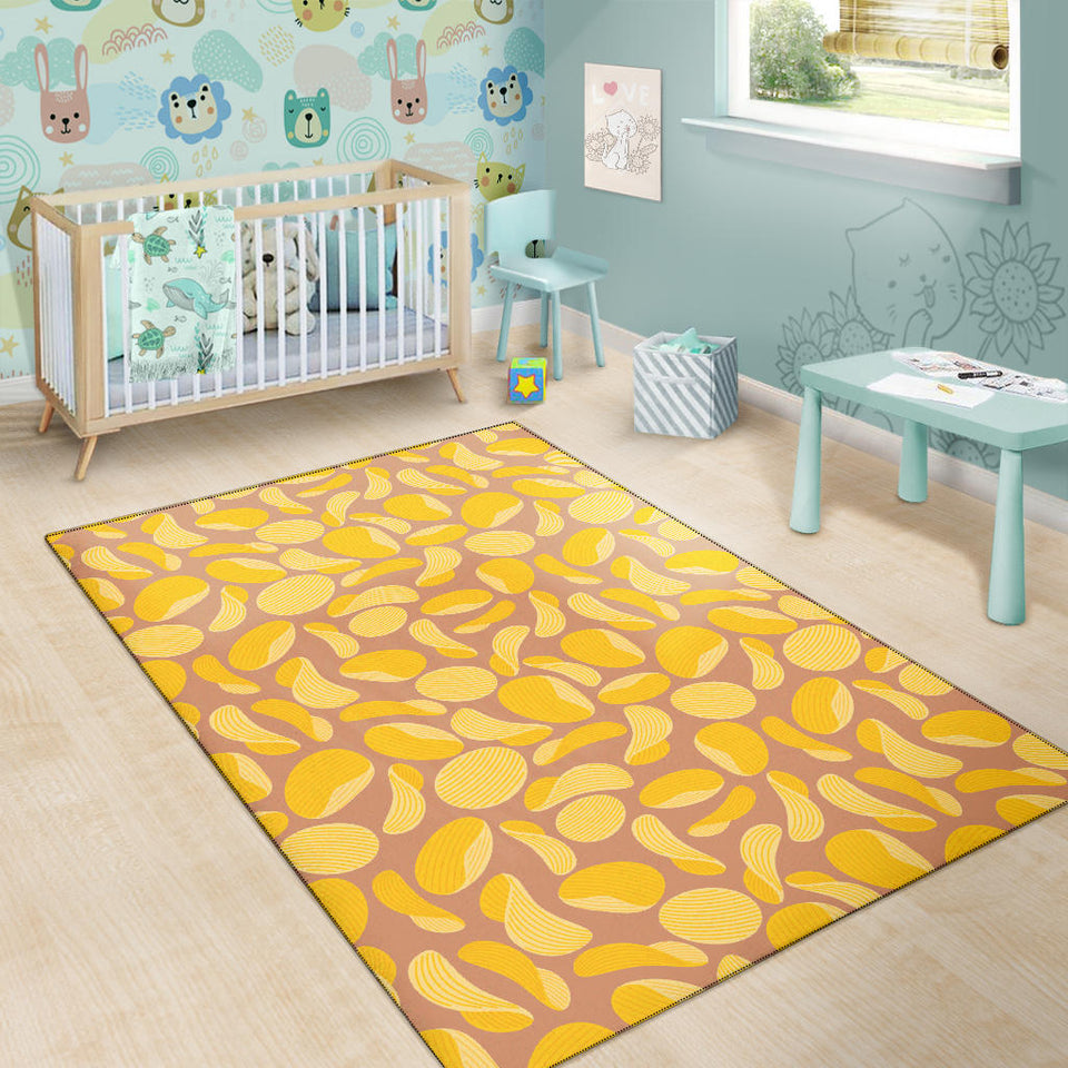 Potato Chips Pattern Print Design 01 Area Rug