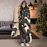 Unicorns Forest Background Hooded Blanket