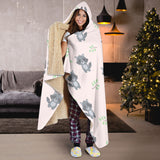 Cute Raccoons Leaves Pattern Hooded Blanket