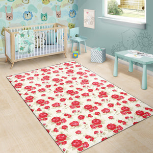 Rose Pattern Print Design 01 Area Rug