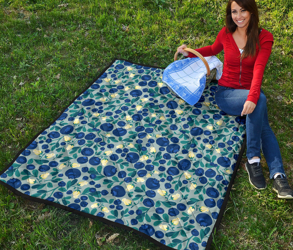 Blueberry Design Pattern Premium Quilt