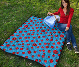 Ladybug Pattern Print Design 02 Premium Quilt