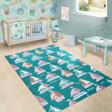 Cute Sailboat Pattern Area Rug