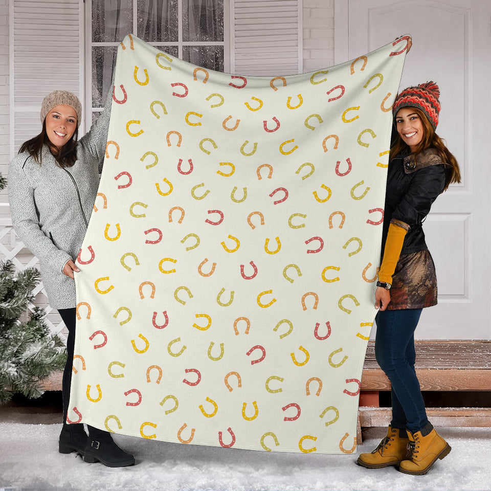 Horseshoes Pattern Print Design 02 Premium Blanket