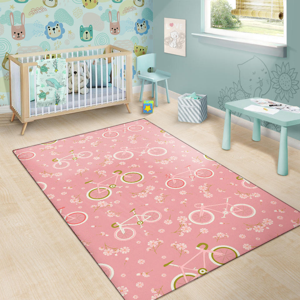 Bicycle Pattern Print Design 02 Area Rug