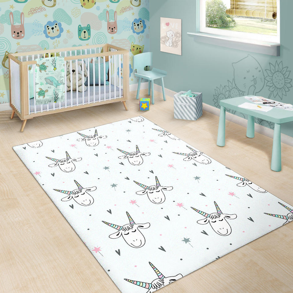Cute Goat Design Pattern Area Rug
