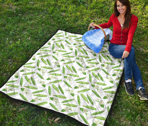 Green Peas Pattern Print Design 04 Premium Quilt