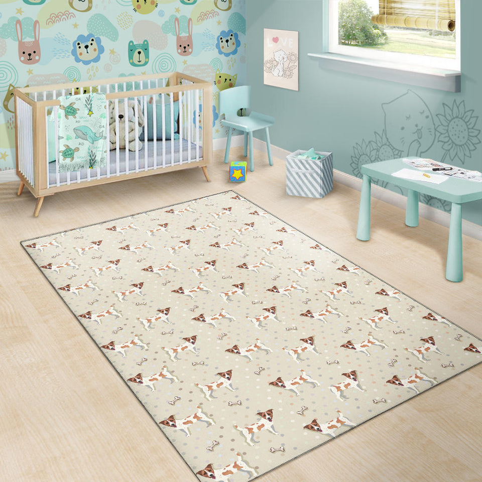 Jack Russel Pattern Print Design 02 Area Rug
