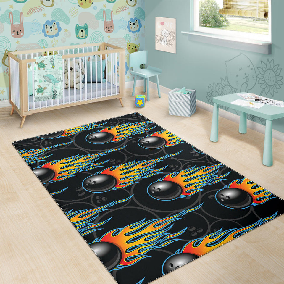Bowling Balls Flame Pattern Area Rug
