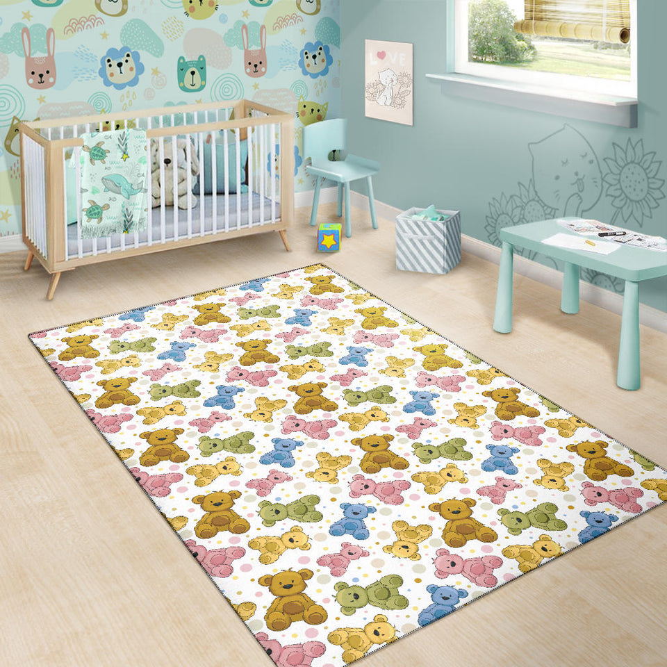 Teddy Bear Pattern Print Design 01 Area Rug