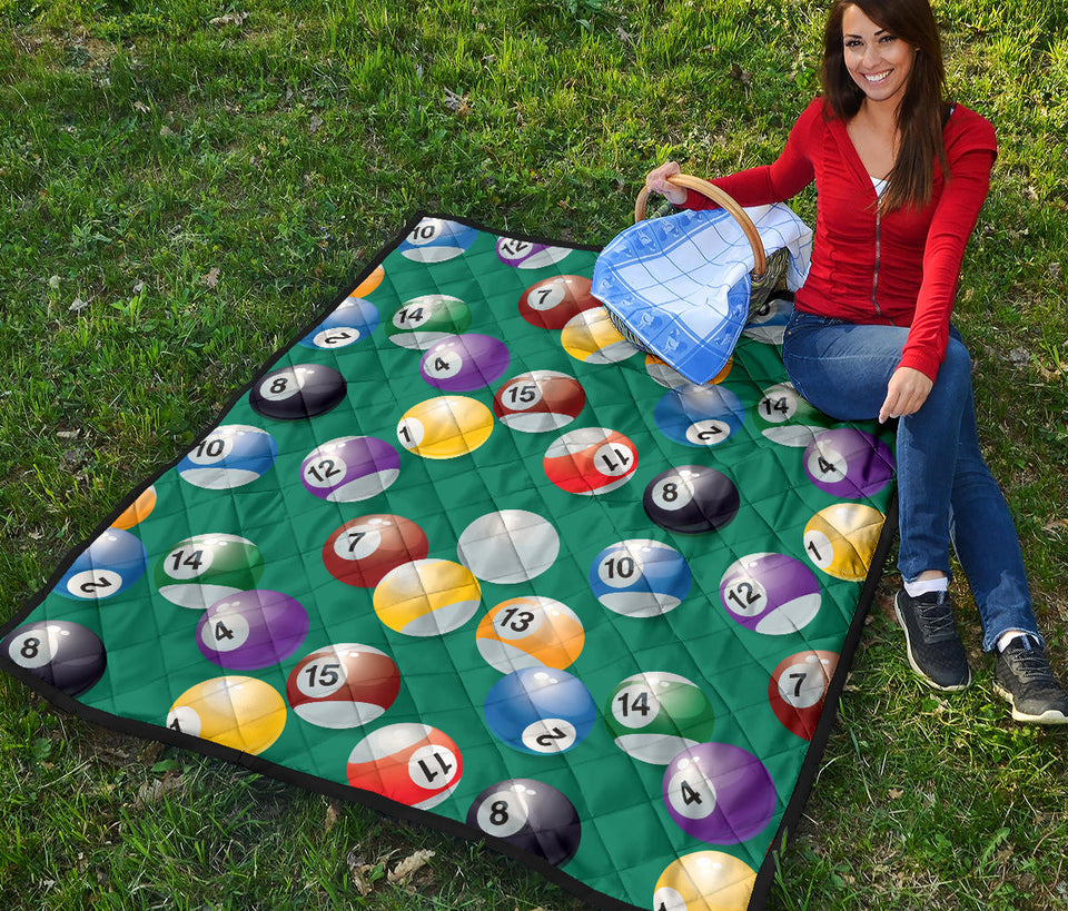 Billiard Ball Pattern Print Design 01 Premium Quilt